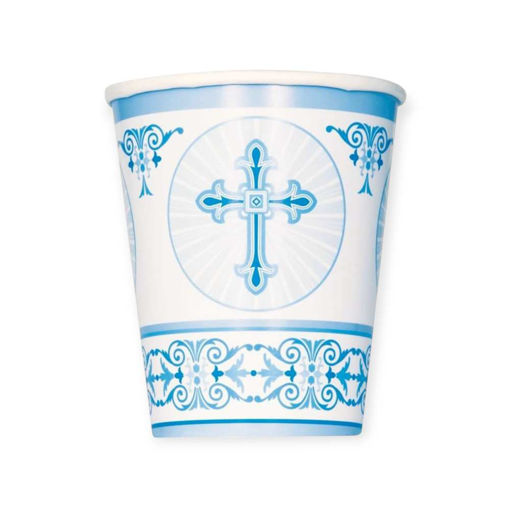 Picture of RADIANT CROSS BLUE PAPER CUPS 270ML - 8PK